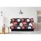 Banquette clic-clac - 3 places - Planete Noir - 190 x 90 x 92 cm - PIXIE