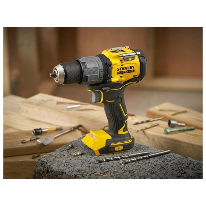 Perceuse visseuse a percussion sans fil + 2 batteries 2Ah + chargeur - 18V - Stanley Fatmax - Brushless - SFMCD725D2K-QW Perceuse visseuse a percussion sans fil + 2 batteries 2Ah + chargeur - 18V - Stanley Fatmax - Brushless - SFMCD725D2K-QW