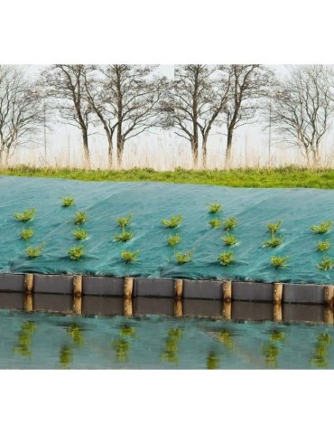 Toile de paillage paysages - NATURE - 2x5m - PP tissé HD - Contre la pousse des mauvaises herbes - Vert