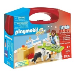 PLAYMOBIL 5653 Valisette Vétérinaire, City Life, Soin des animaux, J
