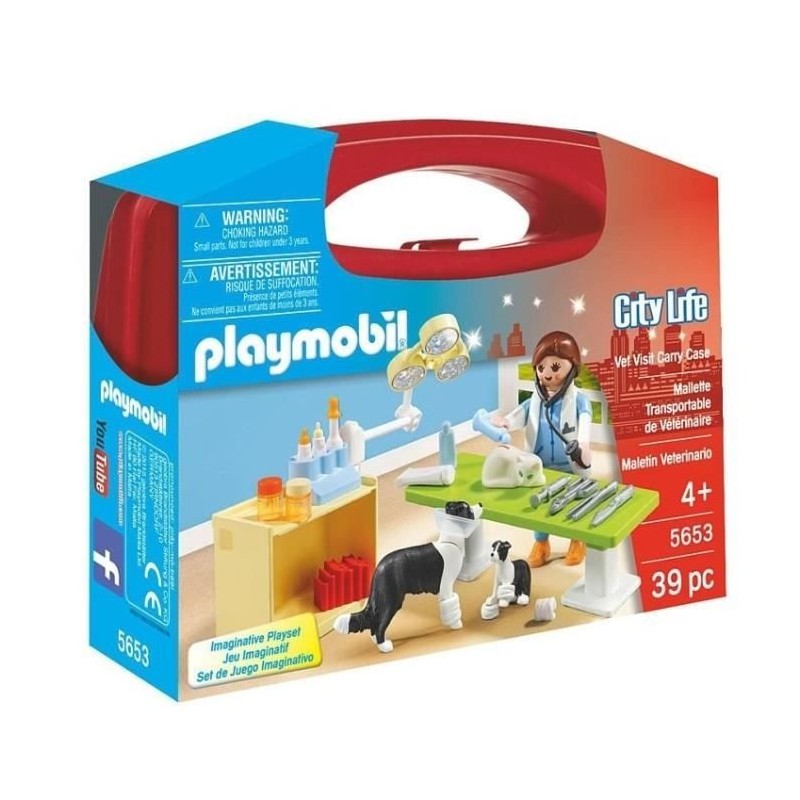 PLAYMOBIL 5653 Valisette Vétérinaire, City Life, Soin des animaux, J