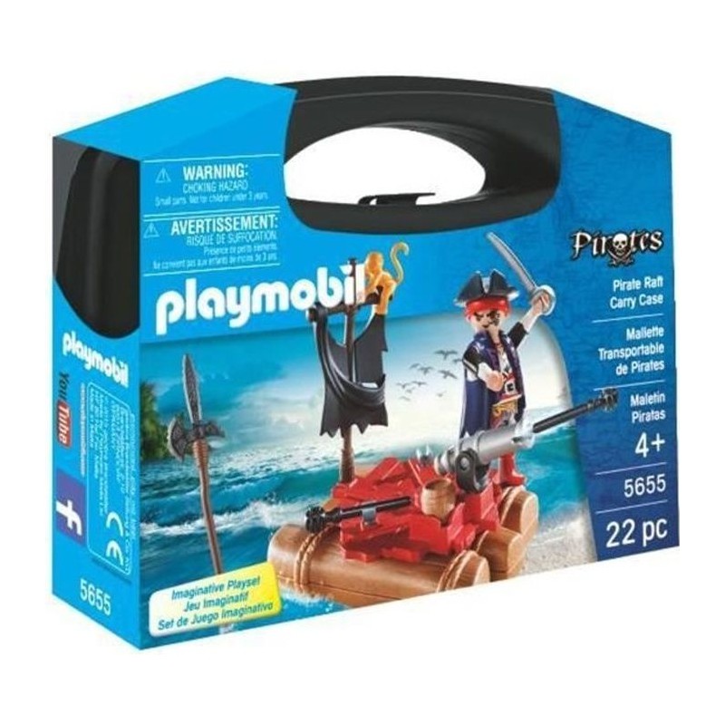 PLAYMOBIL 5655 Valisette Pirate, Canon et projectiles, 22 pieces, A pa