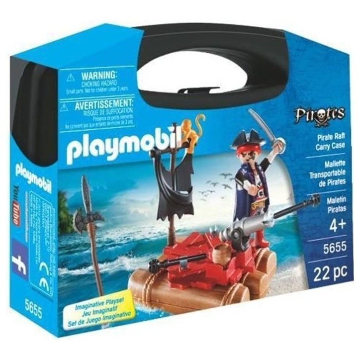 PLAYMOBIL 5655 Valisette Pirate, Canon et projectiles, 22 pieces, A partir de 4 ans