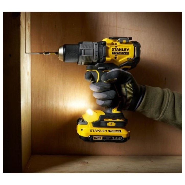 Perceuse visseuse a percussion sans fil + 2 batteries 2Ah + chargeur - 18V - Stanley Fatmax - Brushless - SFMCD725D2K-QW Perceuse visseuse a percussion sans fil + 2 batteries 2Ah + chargeur - 18V - Stanley Fatmax - Brushless - SFMCD725D2K-QW