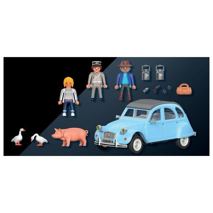 PLAYMOBIL 70640 Citroën 2 CV, Classic Cars, Voiture de collection, Adulte,3 personnages