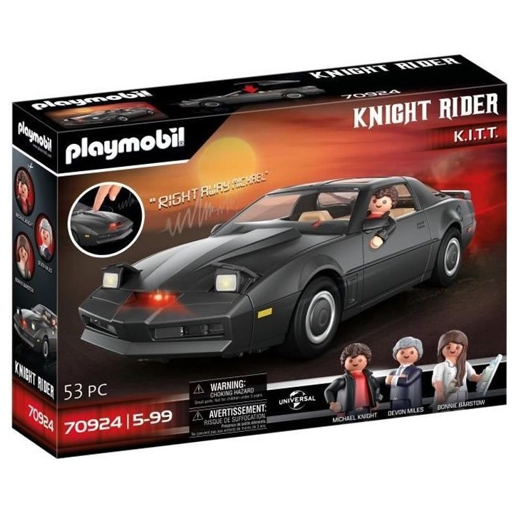 PLAYMOBIL 70924 K2000, The Knight Rider K.I.T.T, Classic Cars, Voiture de collection, Adulte PLAYMOBIL 70924 K2000, The Knight Rider K.I.T.T, Classic Cars, Voiture de collection, Adulte