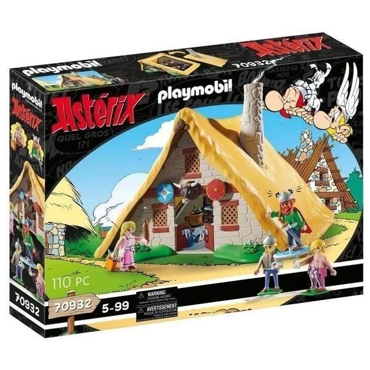 PLAYMOBIL 70932 Astérix, La hutte d'Abraracourcix, Personnages, 110 pieces, Des 5 ans PLAYMOBIL 70932 Astérix, La hutte d'Abraracourcix, Personnages, 110 pieces, Des 5 ans