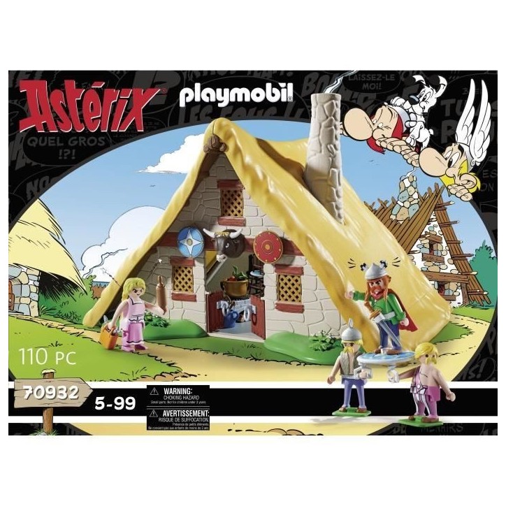 PLAYMOBIL 70932 Astérix, La hutte d'Abraracourcix, Personnages, 110 pieces, Des 5 ans PLAYMOBIL 70932 Astérix, La hutte d'Abraracourcix, Personnages, 110 pieces, Des 5 ans