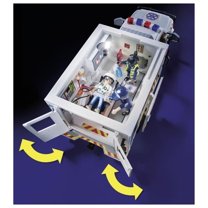 PLAYMOBIL 70936 Ambulance américaine avec secouristes et blessé, City Action, Les Secouristes PLAYMOBIL 70936 Ambulance américaine avec secouristes et blessé, City Action, Les Secouristes