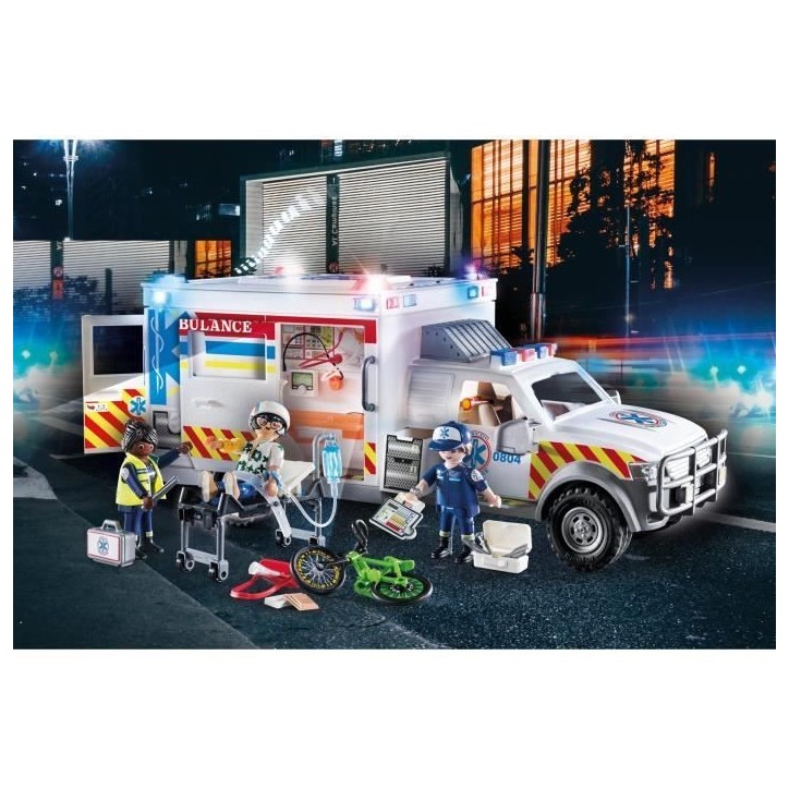 PLAYMOBIL 70936 Ambulance américaine avec secouristes et blessé, City Action, Les Secouristes PLAYMOBIL 70936 Ambulance américaine avec secouristes et blessé, City Action, Les Secouristes