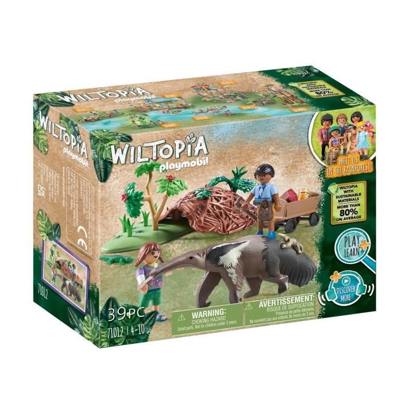 PLAYMOBIL 71012 Fourmiliers, Wiltopia, 39 pieces, des 4 ans PLAYMOBIL 71012 Fourmiliers, Wiltopia, 39 pieces, des 4 ans