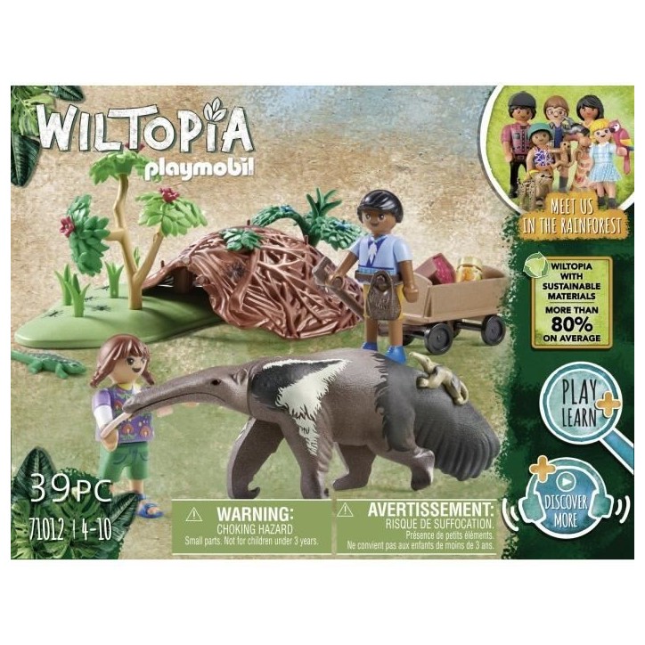 PLAYMOBIL 71012 Fourmiliers, Wiltopia, 39 pieces, des 4 ans