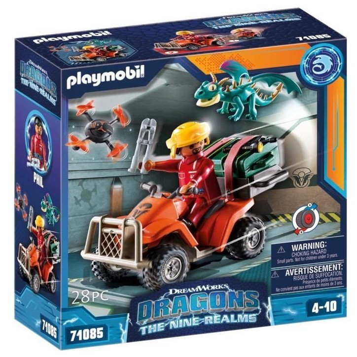 PLAYMOBIL 71085 Dragons Quad & Phil, Dragons Les Neuf Royaumes, 28 pieces, Des 4 ans
