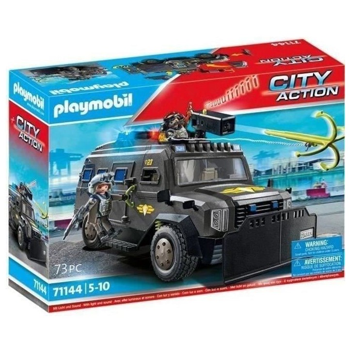PLAYMOBIL 71144 Véhicule d'intervention des forces spéciales, Les policiers, City Action, Unité d'élite, 73 pieces, Des 5 an PLAYMOBIL 71144 Véhicule d'intervention des forces spéciales, Les policiers, City Action, Unité d'élite, 73 pieces, Des 5 an
