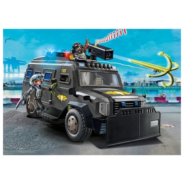 PLAYMOBIL 71144 Véhicule d'intervention des forces spéciales, Les policiers, City Action, Unité d'élite, 73 pieces, Des 5 an PLAYMOBIL 71144 Véhicule d'intervention des forces spéciales, Les policiers, City Action, Unité d'élite, 73 pieces, Des 5 an