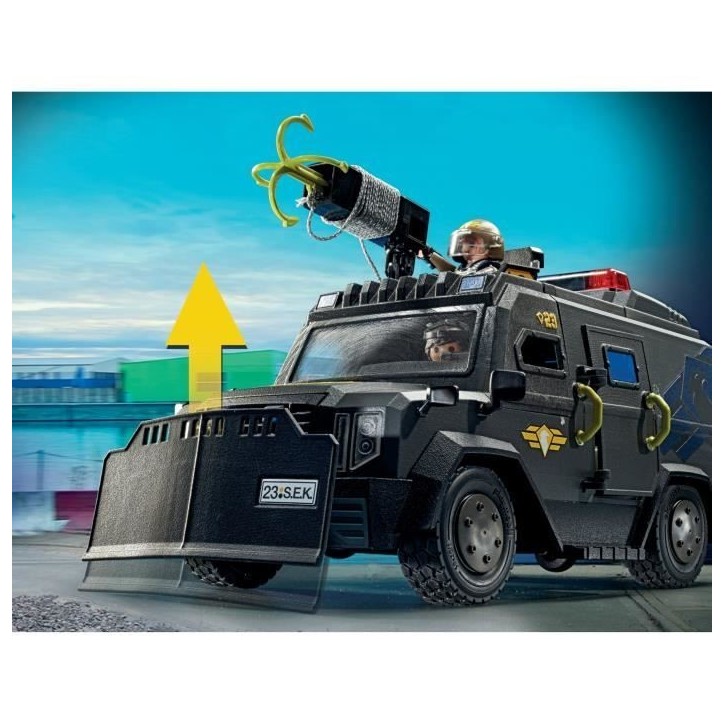 PLAYMOBIL 71144 Véhicule d'intervention des forces spéciales, Les policiers, City Action, Unité d'élite, 73 pieces, Des 5 an PLAYMOBIL 71144 Véhicule d'intervention des forces spéciales, Les policiers, City Action, Unité d'élite, 73 pieces, Des 5 an