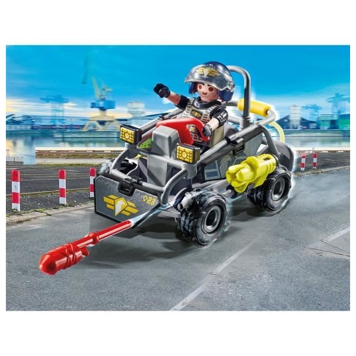 PLAYMOBIL 71147 Quad transformable de bandit, Les policiers Unité d'élite, City Action, Des 5 ans PLAYMOBIL 71147 Quad transformable de bandit, Les policiers Unité d'élite, City Action, Des 5 ans