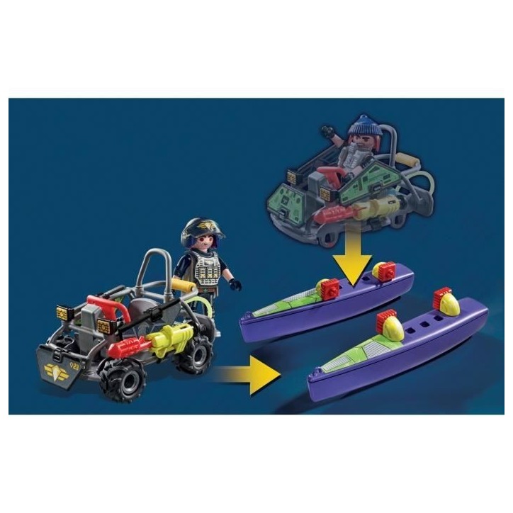 PLAYMOBIL 71147 Quad transformable de bandit, Les policiers Unité d'élite, City Action, Des 5 ans PLAYMOBIL 71147 Quad transformable de bandit, Les policiers Unité d'élite, City Action, Des 5 ans