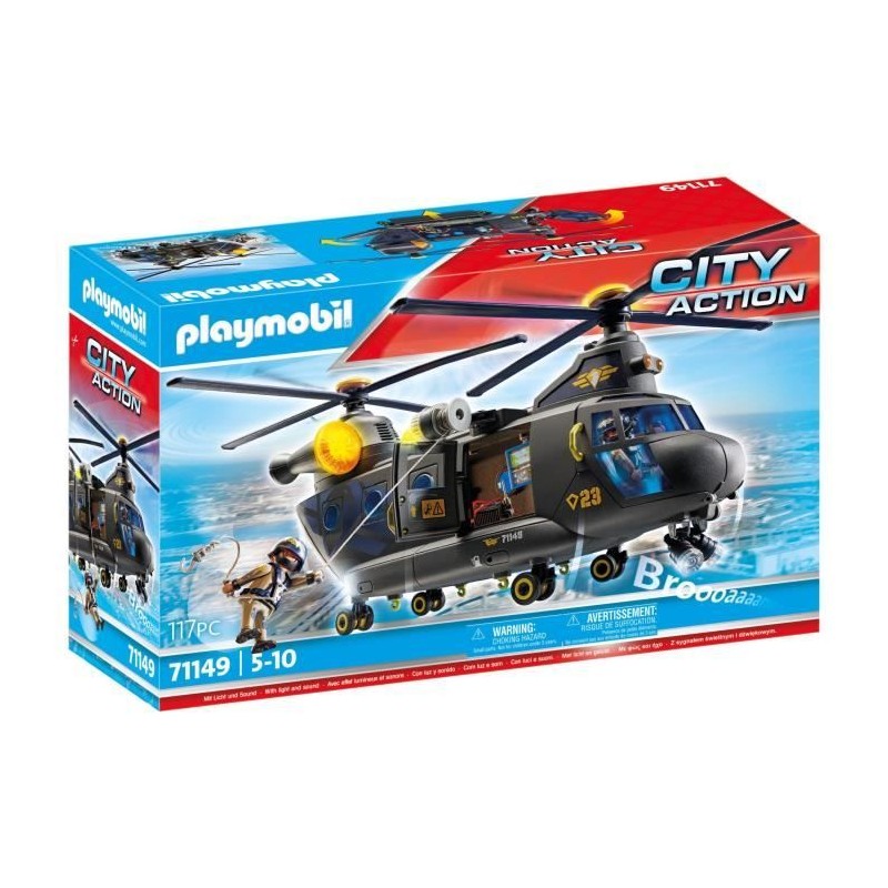 PLAYMOBIL 71149 Hélicoptere de transport des forces spéciales, Les p PLAYMOBIL 71149 Hélicoptere de transport des forces spéciales, Les p