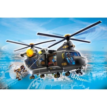PLAYMOBIL 71149 Hélicoptere de transport des forces spéciales, Les policiers, City Action, Unité d'élite, 117 pieces, Des 5