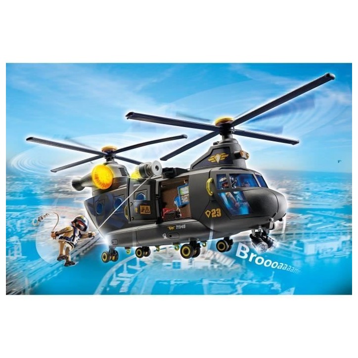 PLAYMOBIL 71149 Hélicoptere de transport des forces spéciales, Les policiers, City Action, Unité d'élite, 117 pieces, Des 5 PLAYMOBIL 71149 Hélicoptere de transport des forces spéciales, Les policiers, City Action, Unité d'élite, 117 pieces, Des 5