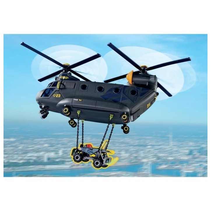 PLAYMOBIL 71149 Hélicoptere de transport des forces spéciales, Les policiers, City Action, Unité d'élite, 117 pieces, Des 5 PLAYMOBIL 71149 Hélicoptere de transport des forces spéciales, Les policiers, City Action, Unité d'élite, 117 pieces, Des 5