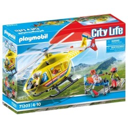 PLAYMOBIL 71203 Hélicoptere de secours, Figurine, City Action Les Sec