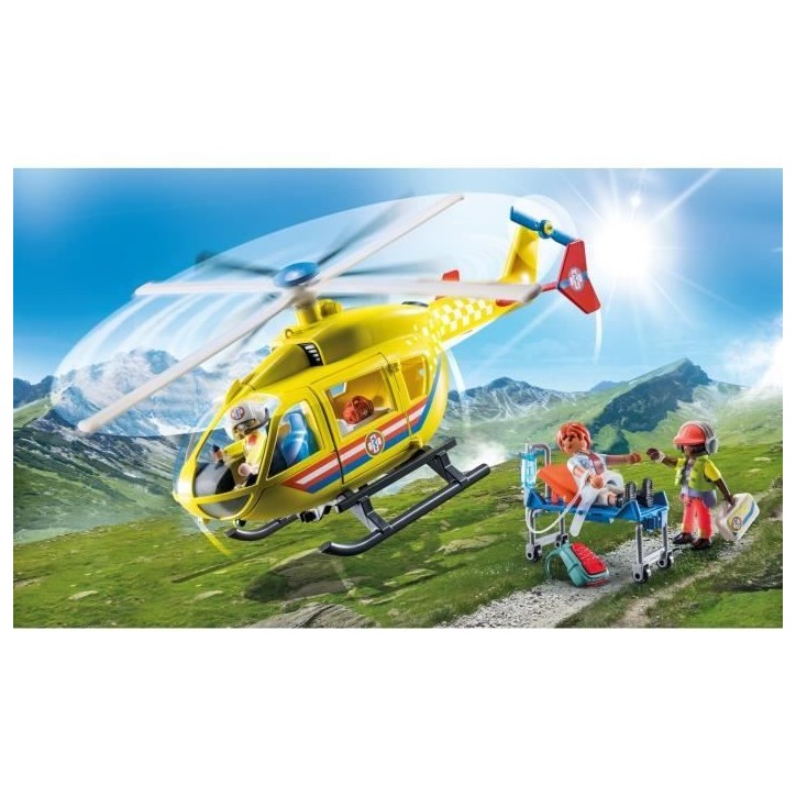 PLAYMOBIL 71203 Hélicoptere de secours, Figurine, City Action Les Secouristes