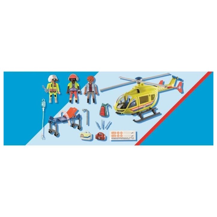 PLAYMOBIL 71203 Hélicoptere de secours, Figurine, City Action Les Secouristes
