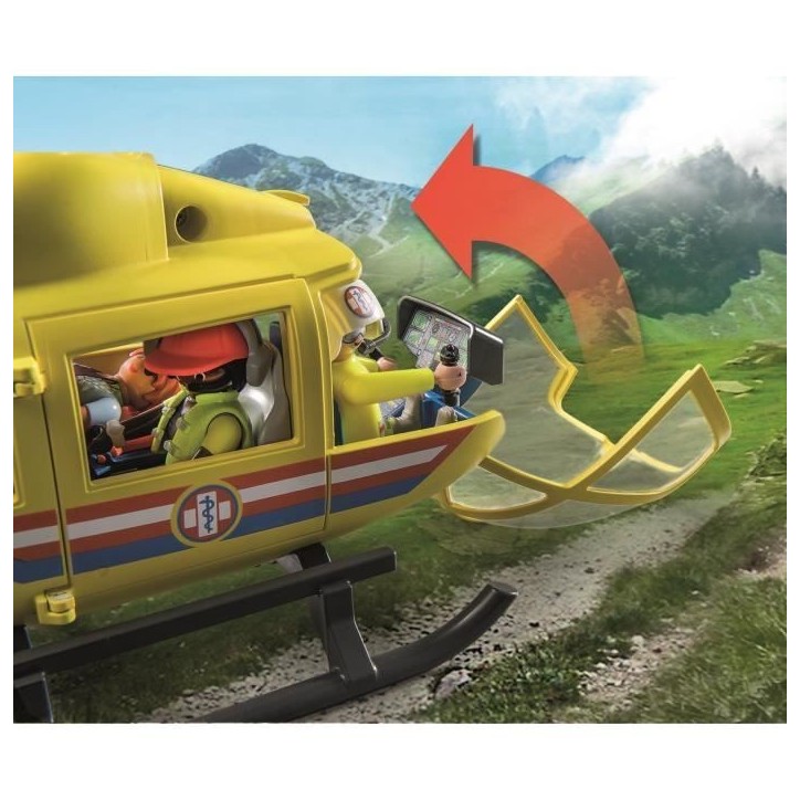 PLAYMOBIL 71203 Hélicoptere de secours, Figurine, City Action Les Secouristes