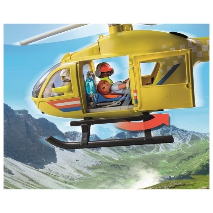 PLAYMOBIL 71203 Hélicoptere de secours, Figurine, City Action Les Secouristes