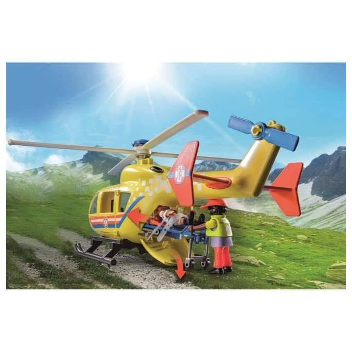 PLAYMOBIL 71203 Hélicoptere de secours, Figurine, City Action Les Secouristes