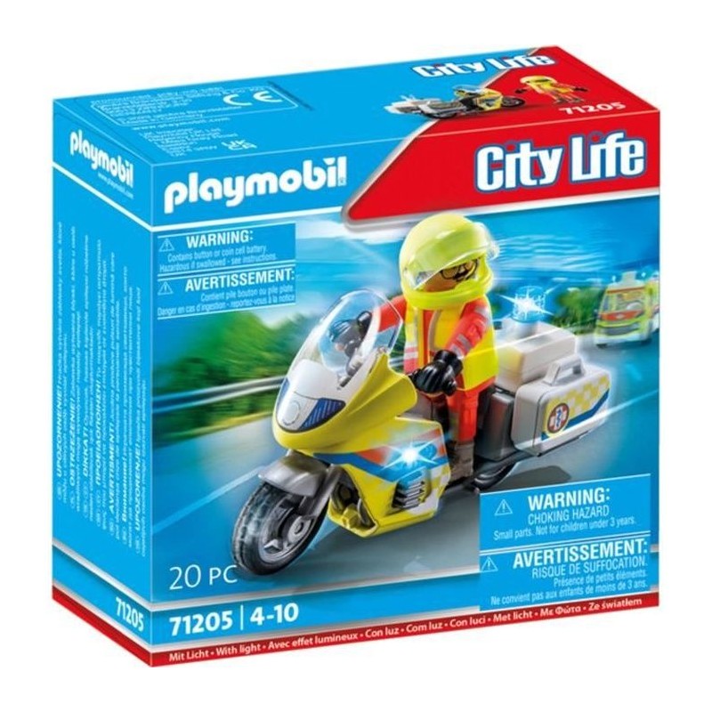 PLAYMOBIL 71205 Urgentiste avec moto, City Action Les Secouristes, eff PLAYMOBIL 71205 Urgentiste avec moto, City Action Les Secouristes, eff