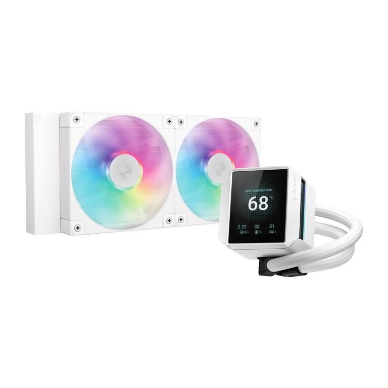 Refroidisseur de liquide - DEEPCOOL - MYSTIQUE 240 WH ARGB - 12 cm - R Refroidisseur de liquide - DEEPCOOL - MYSTIQUE 240 WH ARGB - 12 cm - R