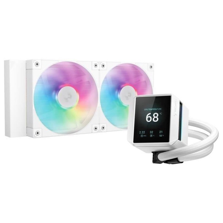 Refroidisseur de liquide - DEEPCOOL - MYSTIQUE 240 WH ARGB - 12 cm - RGB - Kit Processeur Complet Refroidisseur de liquide - DEEPCOOL - MYSTIQUE 240 WH ARGB - 12 cm - RGB - Kit Processeur Complet