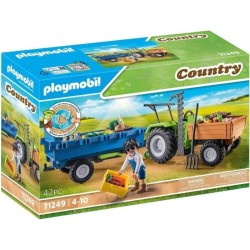 PLAYMOBIL 71249 Tracteur avec remorque, Country La Ferme, 42 pieces, D