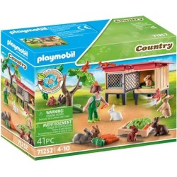 PLAYMOBIL 71252 Enfant avec enclos et lapins, Country La Ferme, Animau