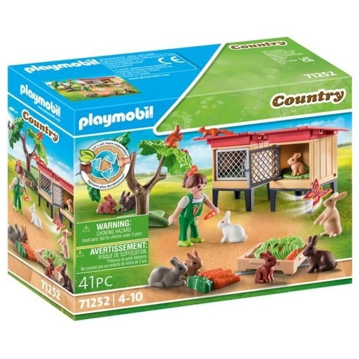 PLAYMOBIL 71252 Enfant avec enclos et lapins, Country La Ferme, Animaux de la ferme, Des 4 ans PLAYMOBIL 71252 Enfant avec enclos et lapins, Country La Ferme, Animaux de la ferme, Des 4 ans