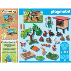 PLAYMOBIL 71252 Enfant avec enclos et lapins, Country La Ferme, Animau