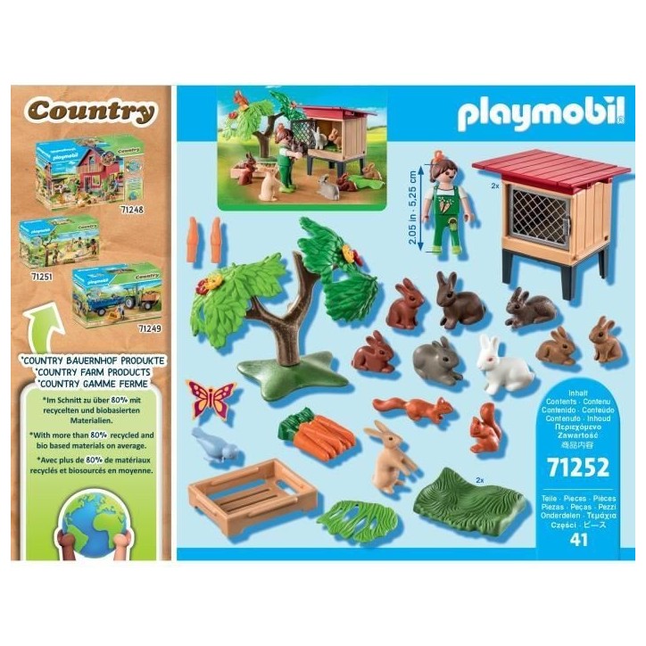 PLAYMOBIL 71252 Enfant avec enclos et lapins, Country La Ferme, Animaux de la ferme, Des 4 ans PLAYMOBIL 71252 Enfant avec enclos et lapins, Country La Ferme, Animaux de la ferme, Des 4 ans