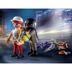 PLAYMOBIL 71255 Starter Pack Agent et voleur, City Action, Les policie