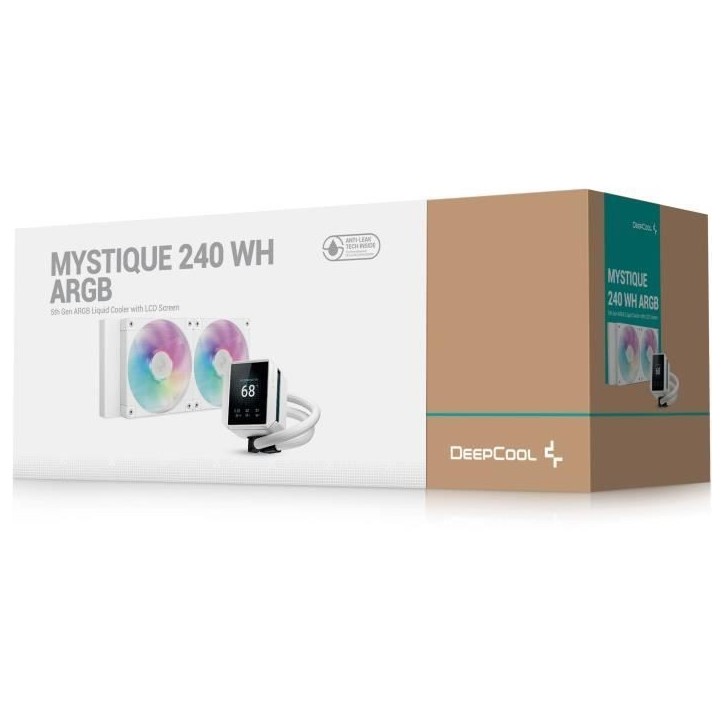 Refroidisseur de liquide - DEEPCOOL - MYSTIQUE 240 WH ARGB - 12 cm - RGB - Kit Processeur Complet Refroidisseur de liquide - DEEPCOOL - MYSTIQUE 240 WH ARGB - 12 cm - RGB - Kit Processeur Complet