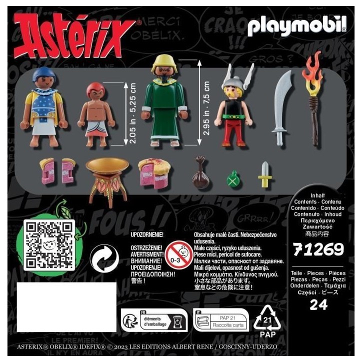 PLAYMOBIL 71269 Astérix, Amonbofis et le gâteau empoisonné, 24 pieces, Des 5 ans