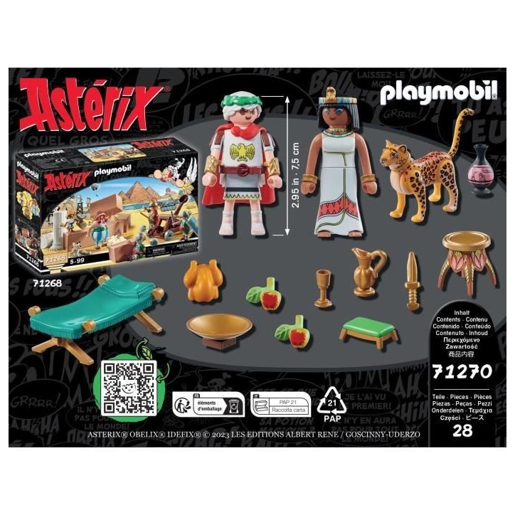 PLAYMOBIL 71270 César et Cléopâtre, Astérix, Personnages, Des 5 ans