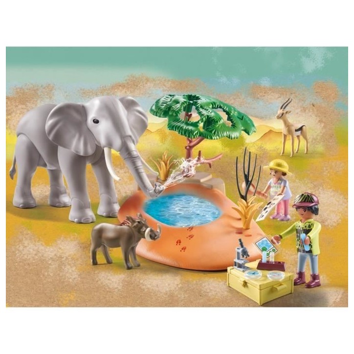 PLAYMOBIL 71294 Explorateurs avec animaux de la savane, Wiltopia, Avec 1 éléphant et des animaux, Des 4 ans