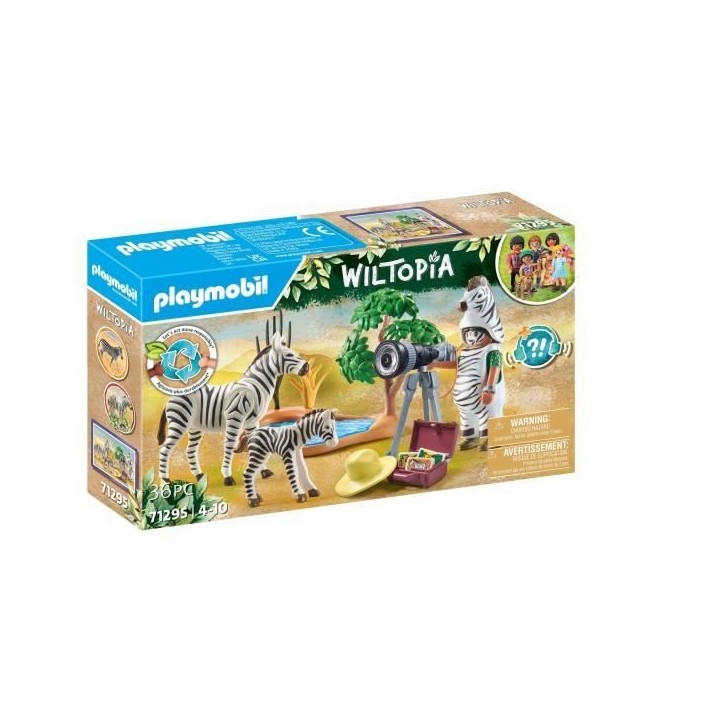 PLAYMOBIL 71295 Photographe avec déguisement et zebres, Wiltopia, 36 pieces, des 4 ans