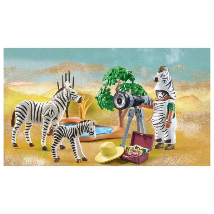 PLAYMOBIL 71295 Photographe avec déguisement et zebres, Wiltopia, 36 pieces, des 4 ans