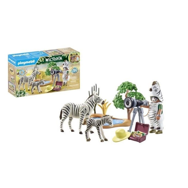 PLAYMOBIL 71295 Photographe avec déguisement et zebres, Wiltopia, 36 pieces, des 4 ans