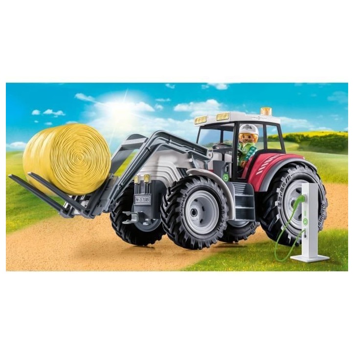 PLAYMOBIL 71305 Grand tracteur électrique, Country La vie a la ferme, 31 pieces, Des 5 ans