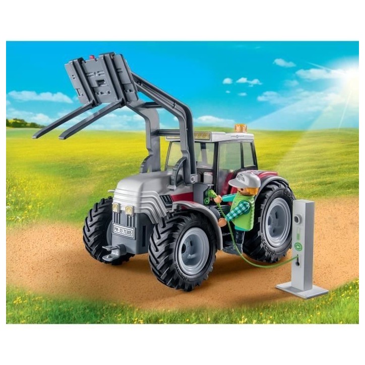 PLAYMOBIL 71305 Grand tracteur électrique, Country La vie a la ferme, 31 pieces, Des 5 ans
